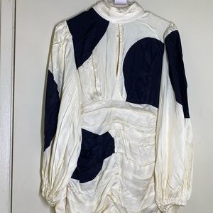 C/meo Collective Sectional Polka Dot Long Sleeve Mini Dress 🍦🖤